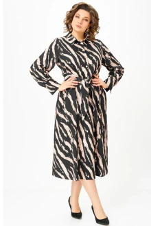 Платье Swallow 887.2 Черный, принт капучино «разводы»