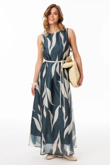 Платье EOLA 3078 изумруд с рисунком