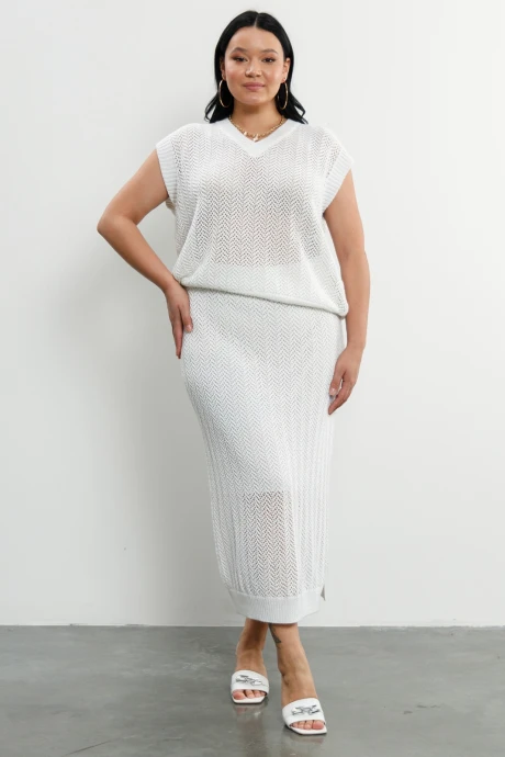 Юбочный костюм Romgil РВ0214-ХЛ4 белый двойка #1