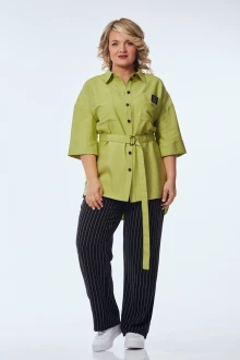 Брючный костюм OVERYOU М248/1 фисташка с черно-белым двойка