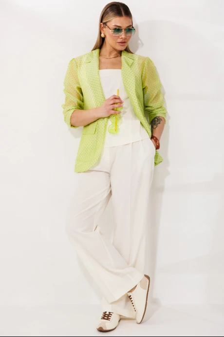 Брючный костюм Мода-Юрс 26-2973 салатовый_молочный #1