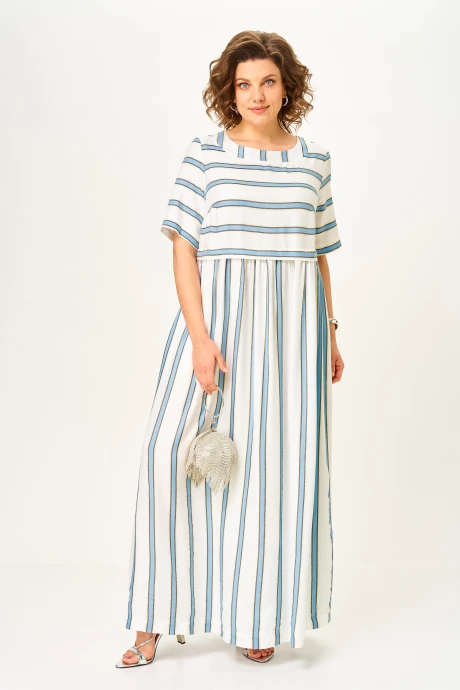 Платье *Распродажа Michel Chic 2165/1 голубой_штрих #1