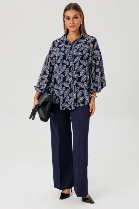Брючный костюм AmberaStyle 2158-1 синий двойка #1