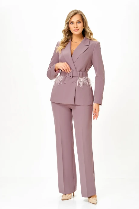 Брючный костюм Ольга Стиль 1036 пепельно-розовый #1