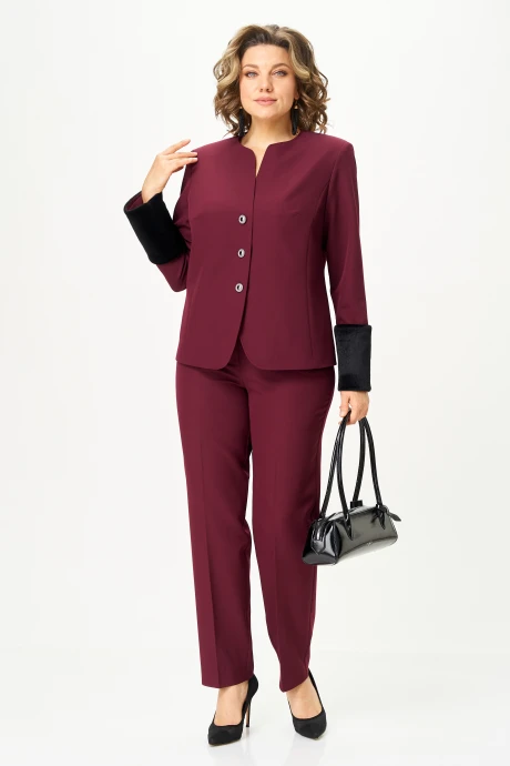Брючный костюм Vilena Fashion 1210 бургунди двойка #1