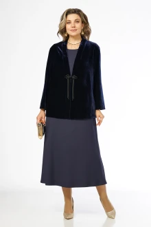 Костюм с платьем ALANI COLLECTION 2674 синий двойка