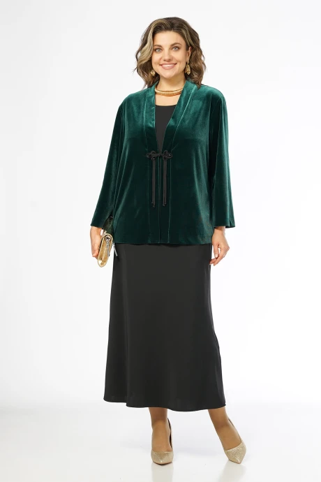 Костюм с платьем ALANI COLLECTION 2674 зеленый двойка #1