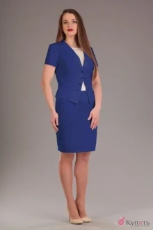 Юбочный костюм Нинель Шик 5382 синий
