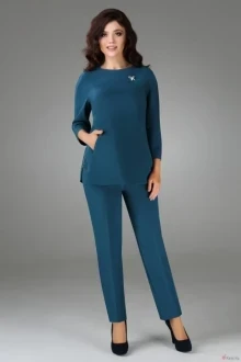 Брючный костюм ЮРС 15-525 бирюза