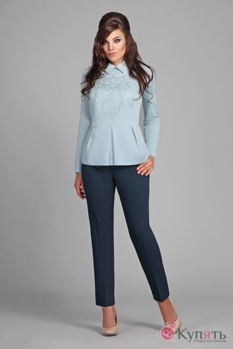 Брючный костюм Мублиз 022 голубой+синий #1