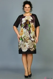 Платье ALANI COLLECTION 380 бежевые цветы