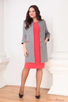 Юбочный костюм Ksenia Style 1316 красное платье