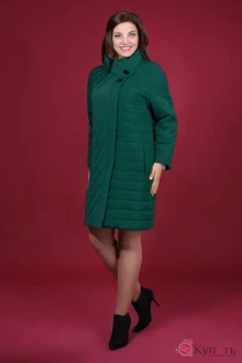 Пальто Магия Моды 964 изумруд/полосы