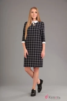 Платье EOLA 1260 клетка-т.синий