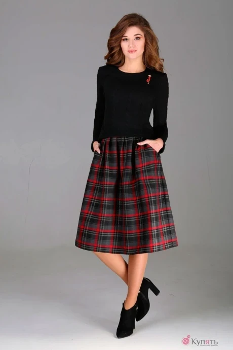 Юбочный костюм Асолия 1124 красная юбка #1