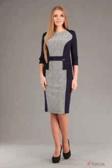 Платье EOLA 1267 зигзаг+синий