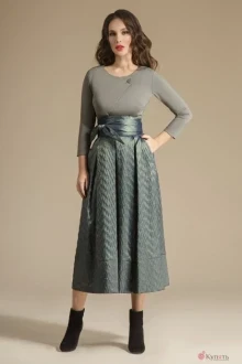 Юбочный костюм Teffi Style 1244 олива
