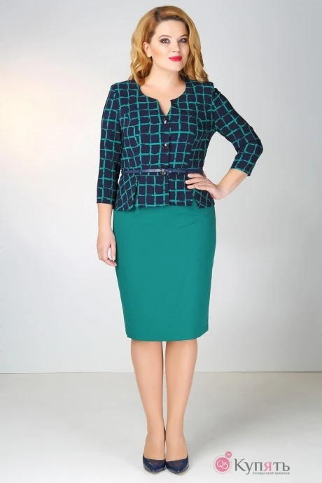 Юбочный костюм DilanaVIP 1026 зелёный #1