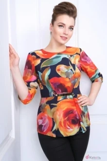 Блузка, туника, рубашка DILIA 0007-2 цветы