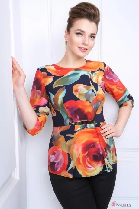 Блузка, туника, рубашка DILIA 0007-2 цветы #1