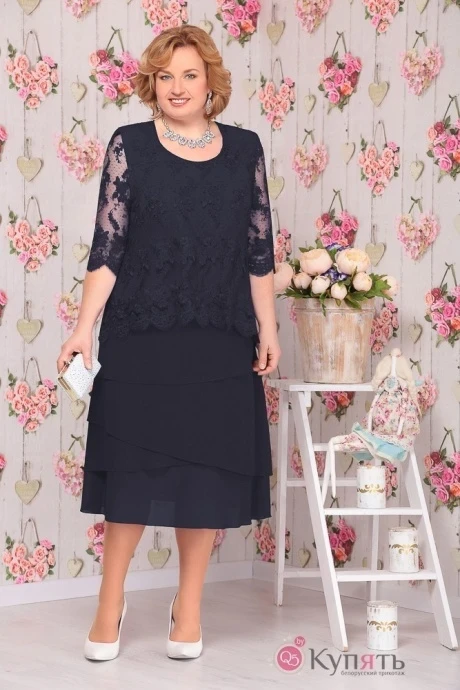 Платье Нинель Шик 286 тёмно-синий #1