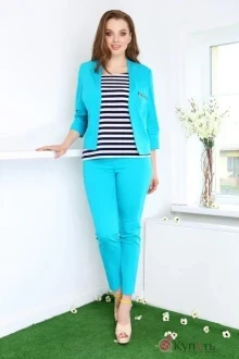 Брючный костюм DilanaVIP 1093-2 бирюза