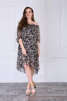 Платье Gold Style 2094 серо-коричневые камни