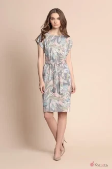 Платье Bazalini 2792 серый с узором