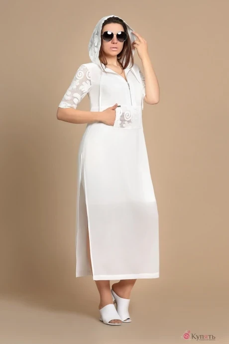 Юбочный костюм Мублиз 120 платье+кардиган молоко #1