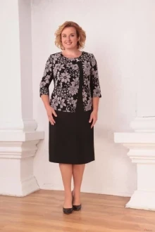 Платье Орхидея Люкс 782 черный/бежевый
